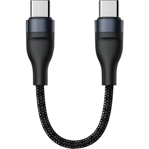 Super Şarj 5A 66W Type-C Şarj Kablosu Kısa Type-C Powerbank Şarj Kablosu Örgü Kopmaz Kablo
