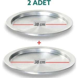 2 Adet Alüminyum 38 cm Künefe ve Kadayıf Tepsisi & Tabağı