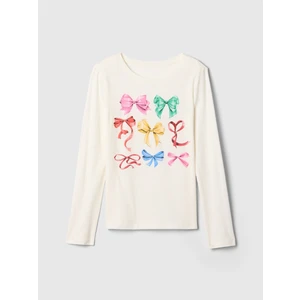 Kız Çocuk Beyaz Grafik T-Shirt