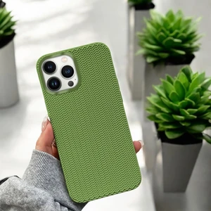 Epa Center Dokuma Desenli Silikon Apple iPhone 15 Plus Kılıf Yeşil
