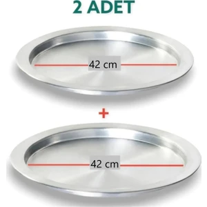 2 Adet Alüminyum 42 cm Künefe ve Kadayıf Tepsisi & Tabağı