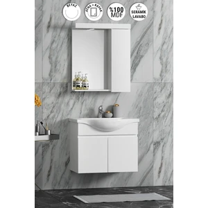 Yıldız Banyo Dolabı 55CM Beyaz Asma