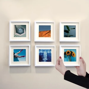 Yapışkanlı Sök-Tak Paspartulu Beyaz 14X14CM Pola Kare Fotoğraf Çerçevesi - 6'lı paket