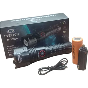 P50 LED RT-S020 1000 Lümen Dijital Şarj Göstergeli Zoomlu Profesyonel El Feneri