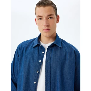 Kot Gömlek Ceket Oversize Uzun Kollu Pamuklu