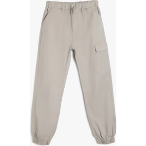 Jogger Kargo Pantolon Beli Lastikli Cep Detaylı Pamuklu