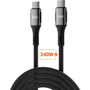 240W 5A E-Mark Çipli Örgülü USB Pd Type-C To Type-C Hızlı Şarj ve Data Kablosu 2 Metre