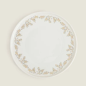 Fiona Christmas Pasta Tabağı Beyaz-Gold