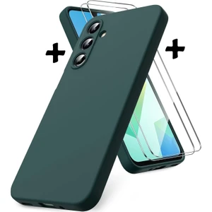 M.TK Moveteck Samsung Galaxy A16 Kılıf Kamera Korumalı Renkli Yumuşak Mat Silikon + 9h Ekran Koruyucu Cam Set 2in1