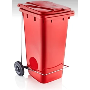 MCK Plus Plastik Metal Pedallı Çöp Konteyneri 120 Litre Konteyner - Isıya Dayanıklı Malzeme
