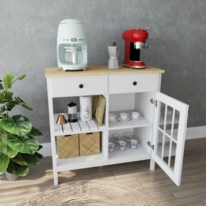 Just Home Çok Amaçlı Kahve Büfesi - Beyaz - 90 cm