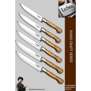 Hand Craft Mutfak Bıçak Seti Et Ekmek Sebze Meyve Bıçağı 6 Lı Set Günlük Kullanım ( Mtf-001 )
