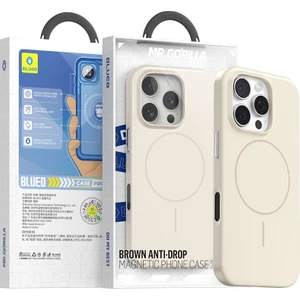 Apple iPhone 16 Pro Max Uyumlu Brown Series Anti-Drop Magsafe Özellikli Krem Telefon Kılıfı
