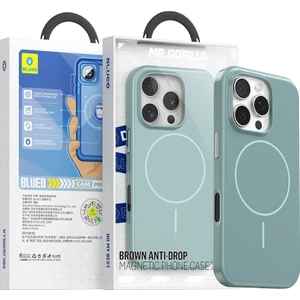 Apple iPhone 16 Pro Max Uyumlu Brown Series Anti-Drop Magsafe Özellikli Yeşil Telefon Kılıfı