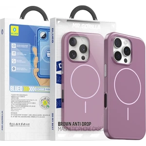 Apple iPhone 16 Pro Max Uyumlu Brown Series Anti-Drop Magsafe Özellikli Pembe Telefon Kılıfı