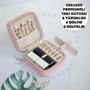 Mini Mücevher Takı Kutusu - Kolye, Yüzük, Küpe Düzenleyici Seyahat Takı Çantası