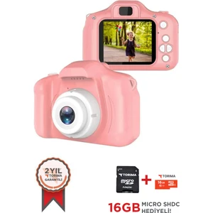 Pembe Renk Sd Card  1080P Hd Çocuk Kamera Dijital Fotoğraf Makinesi 2.0 Inç Ekran