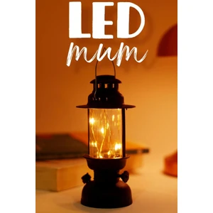 BK Commerce LED Mum Kamp Lambası Tipi 1 Adet Pil Dahil Dumansız Alev Ledli Dekor Işığı Siyah PT437