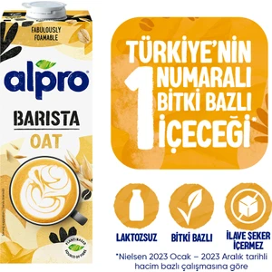 Barista Yulaf Sütü 1 L Vegan Laktozsuz Bitkisel Bazlı
