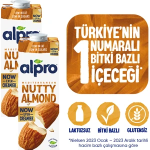 Badem Sütü 2x1 L Vegan Laktozsuz Bitkisel Bazlı