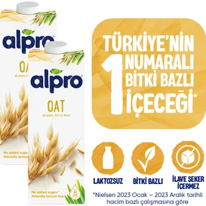 Yulaf Sütü 2x1 L Vegan Laktozsuz Bitkisel Bazlı