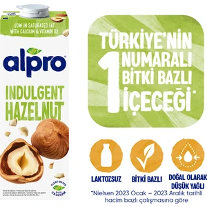 Fındıklı Süt 1 L Vegan Laktozsuz Bitkisel Bazlı