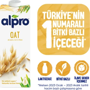 Yulaf Sütü 1 L Vegan Laktozsuz Bitkisel Bazlı