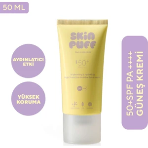 SKINPUFF Skinpuff Sun Essential Spf 50+ Pa++++ Aydınlatıcı ve Nemlendirici Yüksek Koruma Güneş Kremi