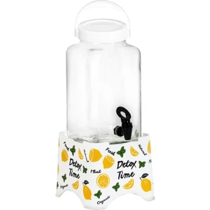 3 Lt Limon Desen Standlı Kare Cam Sebil