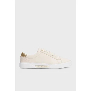 Tommy Hilfiger Deri Logolu Metalik Detaylı Sneaker Ayakkabı Bayan Ayakkabı FW0FW08382 Aa8