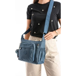 571 Collections Çapraz Askılı Ultra Hafif Çok Cepli Bayan Omuz Çantası Mavi (Model: 571-6M)