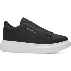 Günlük Erkek Sneaker Casual Kalın Yüksek Queen Taban Oval Burun Bant Detaylı Spor Ayakkabı 109