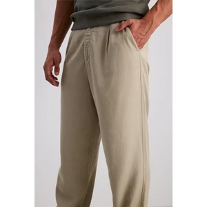 Dökümlü Geniş Paça Tensel Pantolon