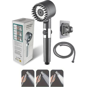 Duş Başlığı 3 Farklı Mod Masajlı Duş Başlığı Hortum ve Yapışkanlı Tutacak