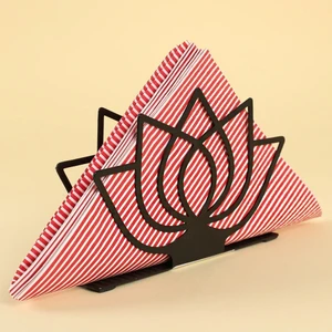 Home Lotus Siyah Metal Peçetelik