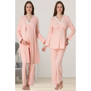 Somon Sabahlıklı Hamile Lohusa Pijama Takımı