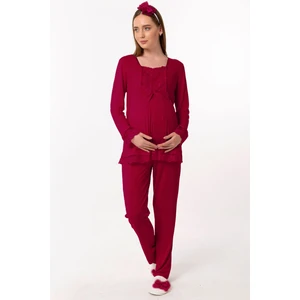 Vişne Hamile Lohusa Pijama Takımı