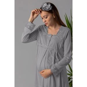 Gri Hamile Lohusa Pijama Takımı