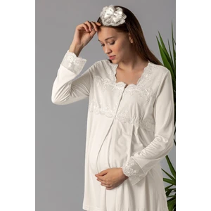 Ekru Hamile Lohusa Pijama Takımı