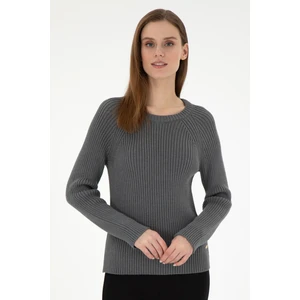 U.S. Polo Assn. Kadın Gri Melanj Kazak /triko 50297095-VR086