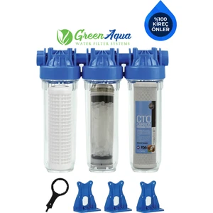 Aqua Bella Üçlü Su Filtresi Daire ve Bina Girişi İçin Üçlü Set Arıtma Sistemi