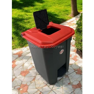 Renk Yapı Rüyası Endüstriyel, Çift Kapaklı, Tekerlekli, Içi Kovalı,50 Litre Çöp Kovası Çöp Konteyneri