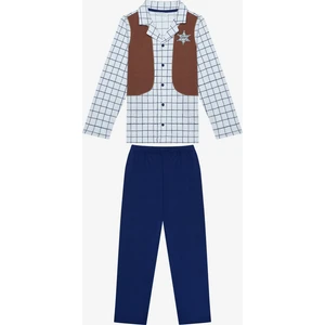 Erkek Çocuk Sheriff Gömlek Çok Renkli Pijama Takımı