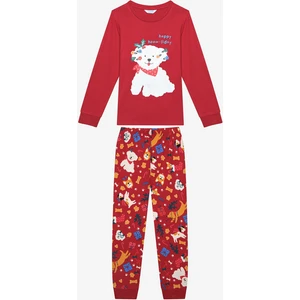 Kız Çocuk Fancy Termal Kırmızı Pijama Takımı