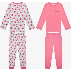 Kız Çocuk Rose 2li Çok Renkli Pijama Takımı