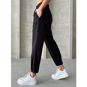 Kadın Pileli Paçası Düğmeli Pantolon