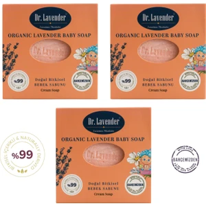 Dr. Lavender 3 Adet Bitkisel Bebek Sabunu 100 gr Lavanta Yağı Uyku Verici Bebek Sabunu
