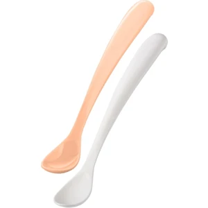 Ergonomik Beslenme Mama Kaşığı & Saklama Kutusu, Powder Blush, İkili Set
