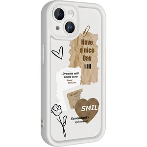 iPhone 14 Kılıf Baskılı Kamera Korumalı Mat Klas Kapak