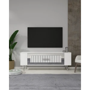 Cantek Dizayn RETROLP3CT Tv Sehpası Beyaz-Gümüş